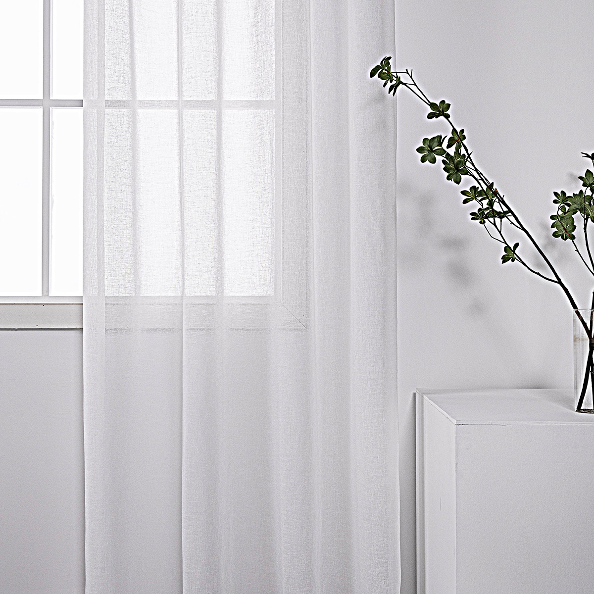 Κουρτίνα γάζα μονόχρωμη με 8 μεταλλικούς κρίκους Art 8440 140×270 Λευκό Beauty Home
