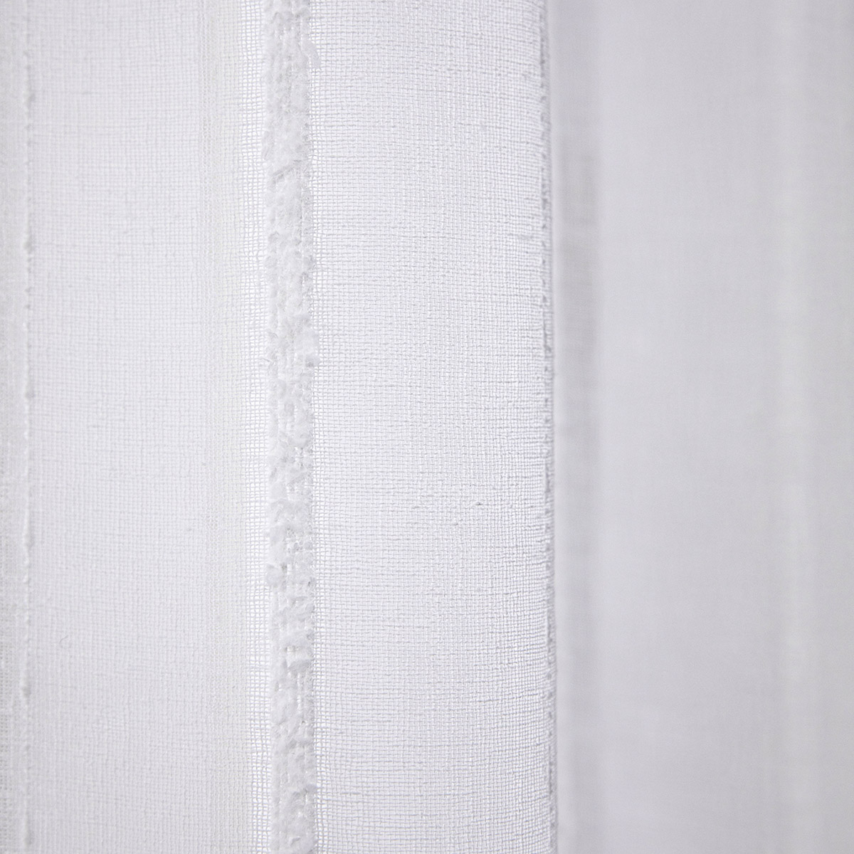 Κουρτίνα γάζα με σενίλ και 8 μεταλλικούς κρίκους Art 8441 140×270 Λευκό Beauty Home