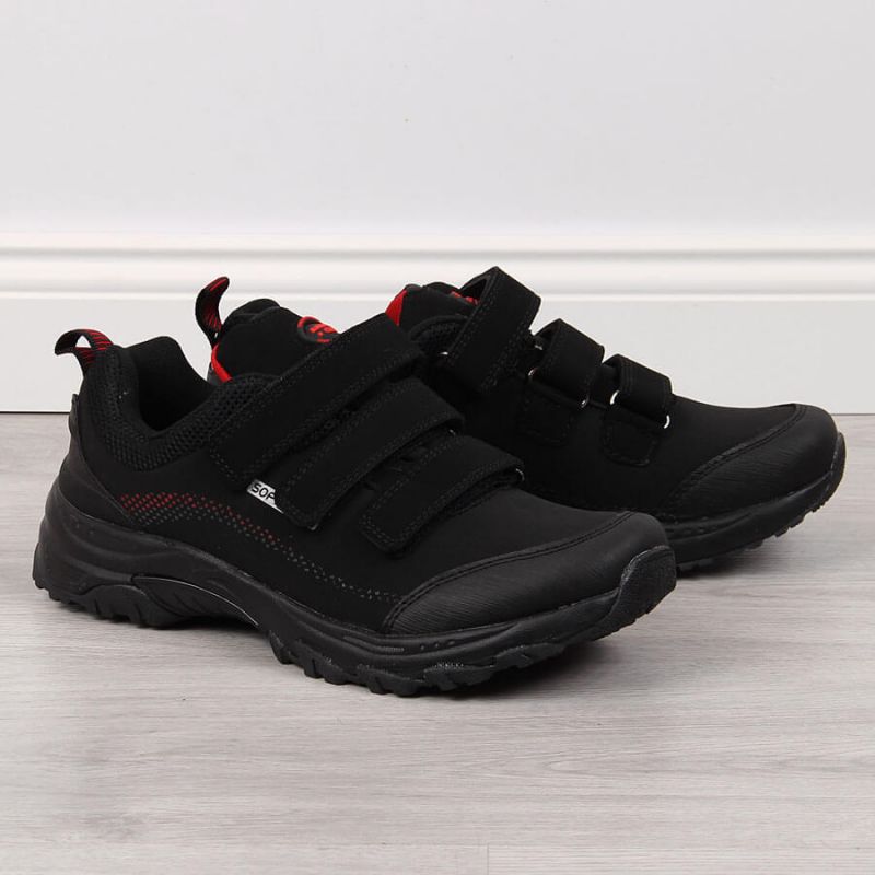 American Club W AM838A Velcro Trekking shoes black-red