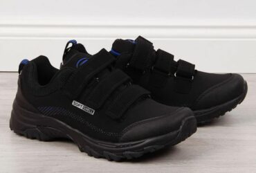 American Club W AM838B black and blue velcro trekking shoes