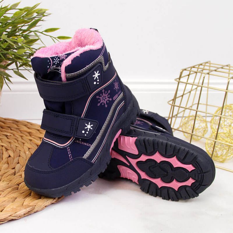 Snow boots waterproof Velcro American Club Jr AM852A