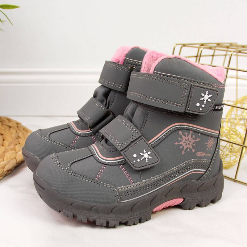 Snow boots waterproof Velcro American Club Jr AM852B