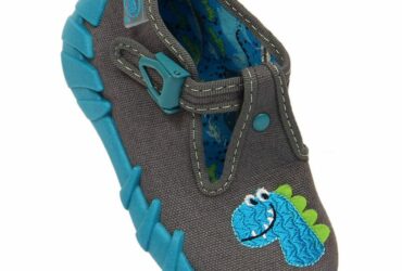 Buckle slippers with dinosaur Befado Jr BEF2O gray