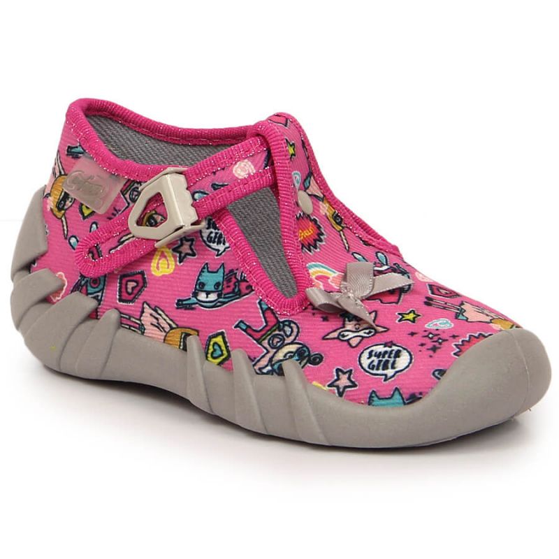 Befado Jr BEF2R pink slippers with fastening