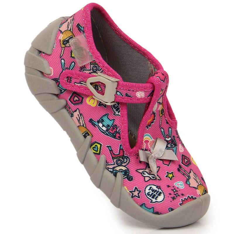 Befado Jr BEF2R pink slippers with fastening