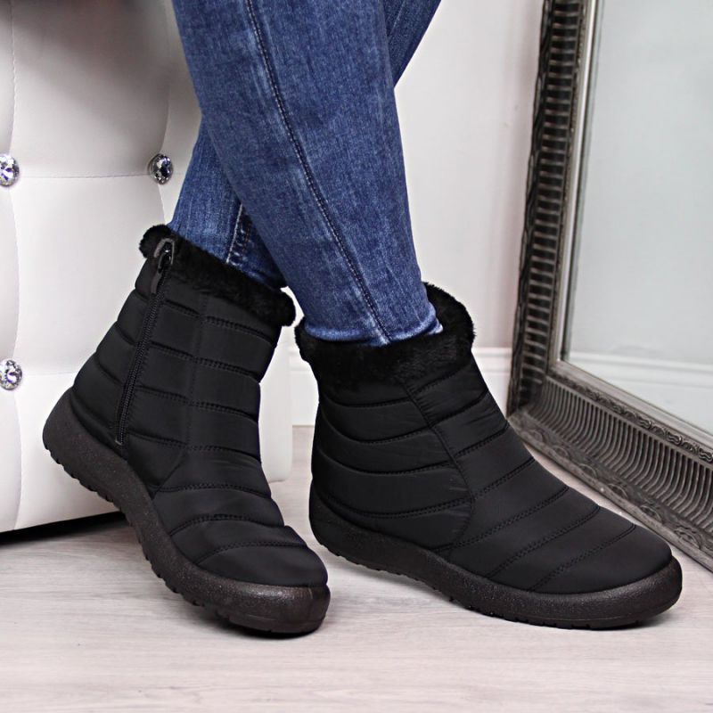 Waterproof snow boots with a zipper NEWS W EVE181A black