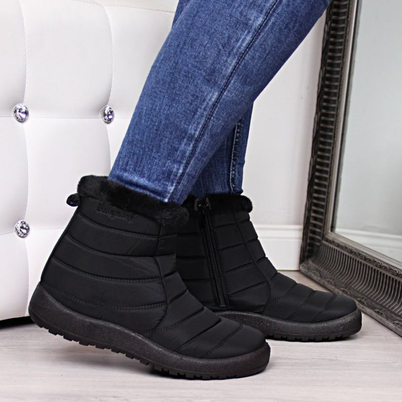 Waterproof snow boots with a zipper NEWS W EVE181A black