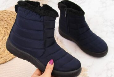 Waterproof snow boots with zipper NEWS W EVE181B navy blue