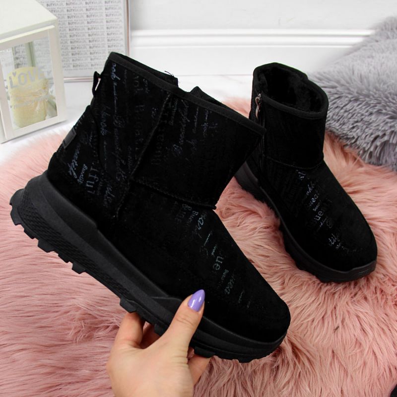 NEWS W EVE311A black suede snow boots