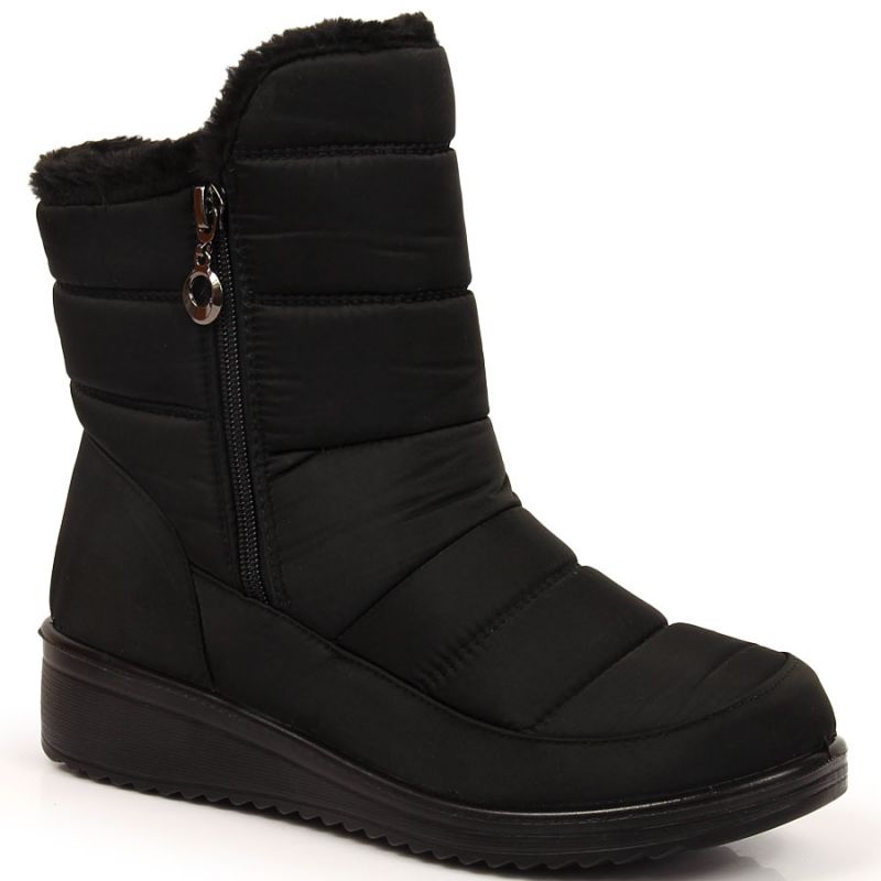 Insulated snow boots with a zipper NEWS W EVE377A black