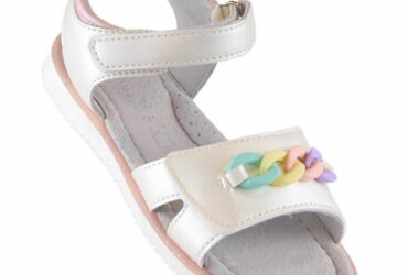 Velcro sandals with chain Miss❤E Jr EVE426 beige