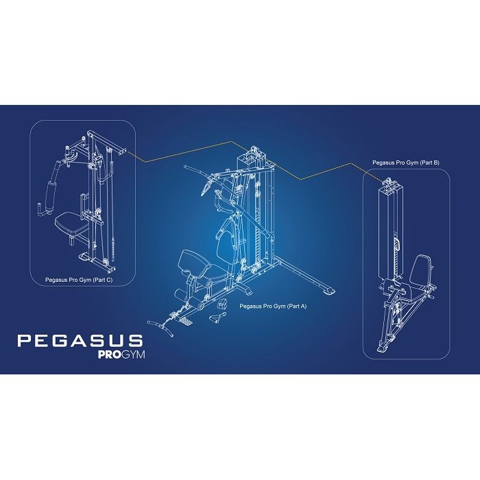 Πολυόργανο Γυμναστικής Pro Gym 3 Θέσεων Pegasus MT‑18504‑ABC