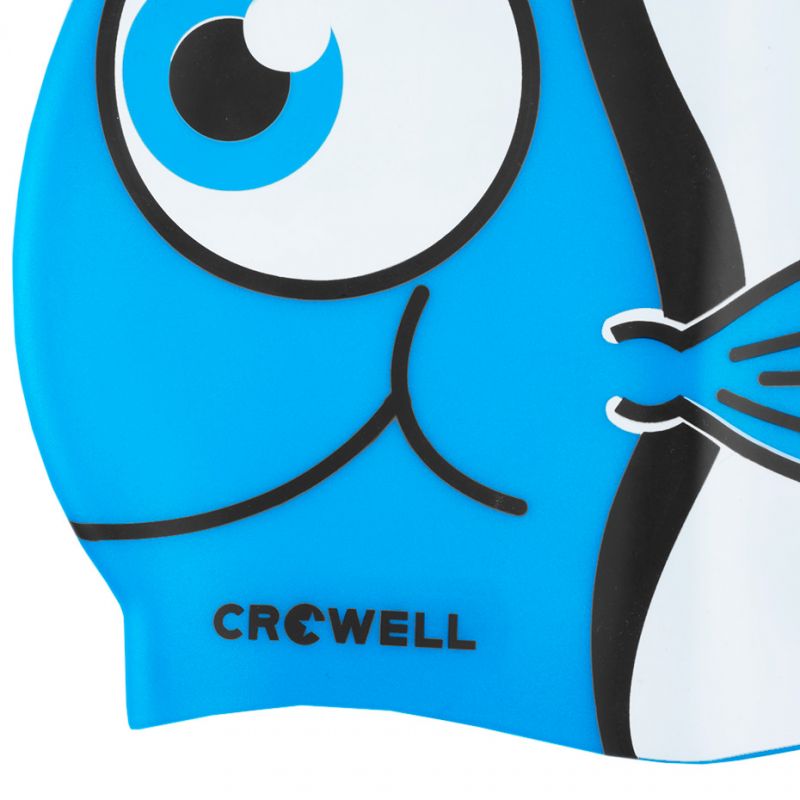 Crowell Nemo-Jr-blue silicone swimming cap