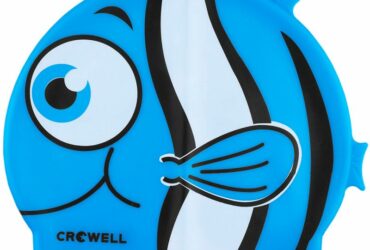 Crowell Nemo-Jr-blue silicone swimming cap
