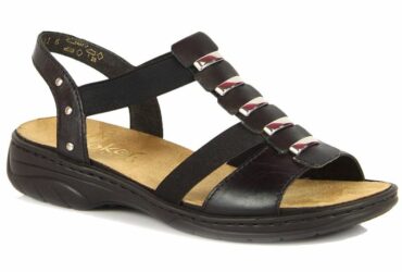 Black leather Roman sandals Rieker W 64580