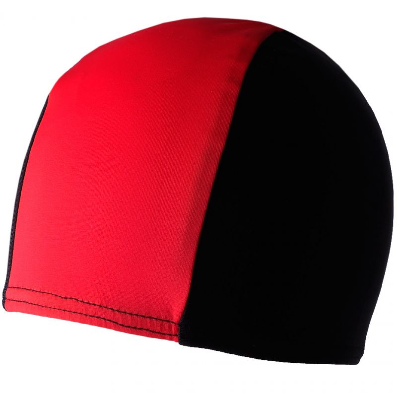 Crowell lycra-Jr-black-red swimming cap