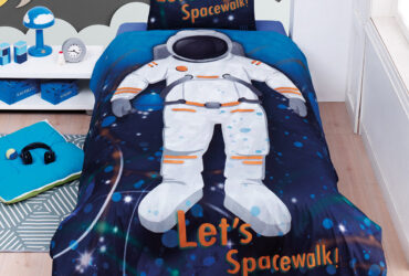 Σετ κουβερλί μονό Spacewalk Art 6227 160×240 Εμπριμέ Beauty Home