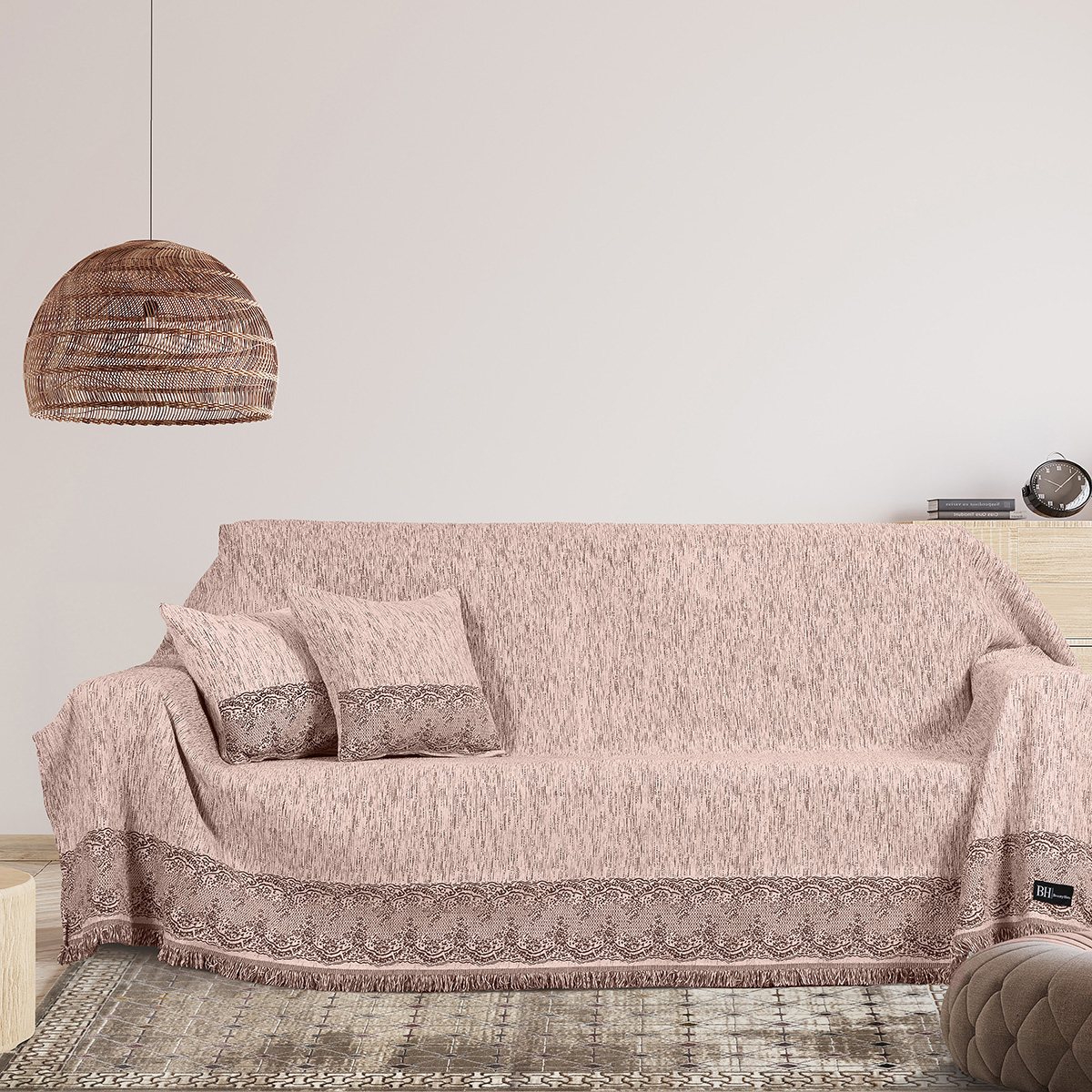 Ριχτάρια σετ 2τμχ Art 8548 (180×250 + 180×300) Ροζ Beauty Home